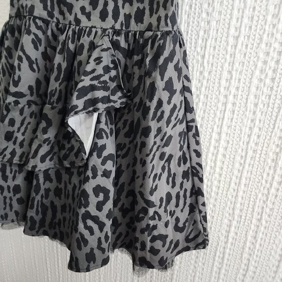 Harajuku Mini Girls Black and Gray Leopard Print Dress Size 14/16 - Picture 8 of 14
